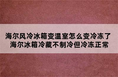 海尔风冷冰箱变温室怎么变冷冻了 海尔冰箱冷藏不制冷但冷冻正常